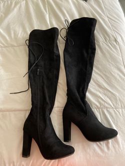 Black high heel boots