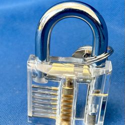 Transparent Lucite Padlock With 2 Keys