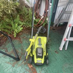 Ryobi  Battery Operated Mower And Weed Whacker