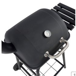 RevoAce 26" Mini Barrel Charcoal Grill with Side Shelf, Blk, CBC1760W