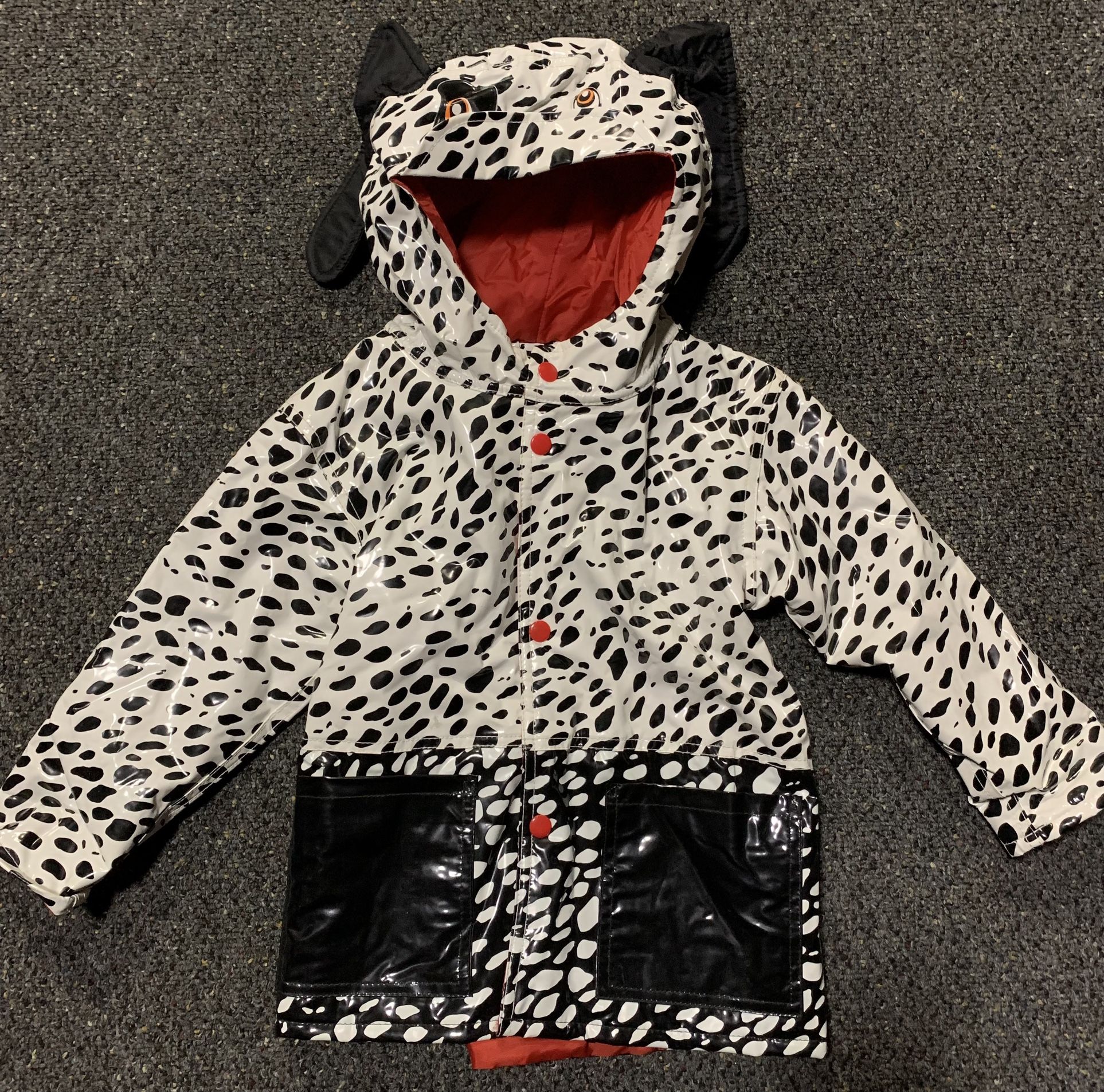 Clockwise Toddler Girls Size 2/3 Dalmation Dog Rain coat jacket 