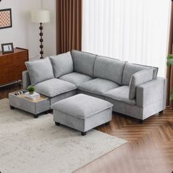 *BRAND NEW** Modern Sofa 90" U-Shaped Sectional Sofa Modular Sofa Couch With A Movable Ottoman