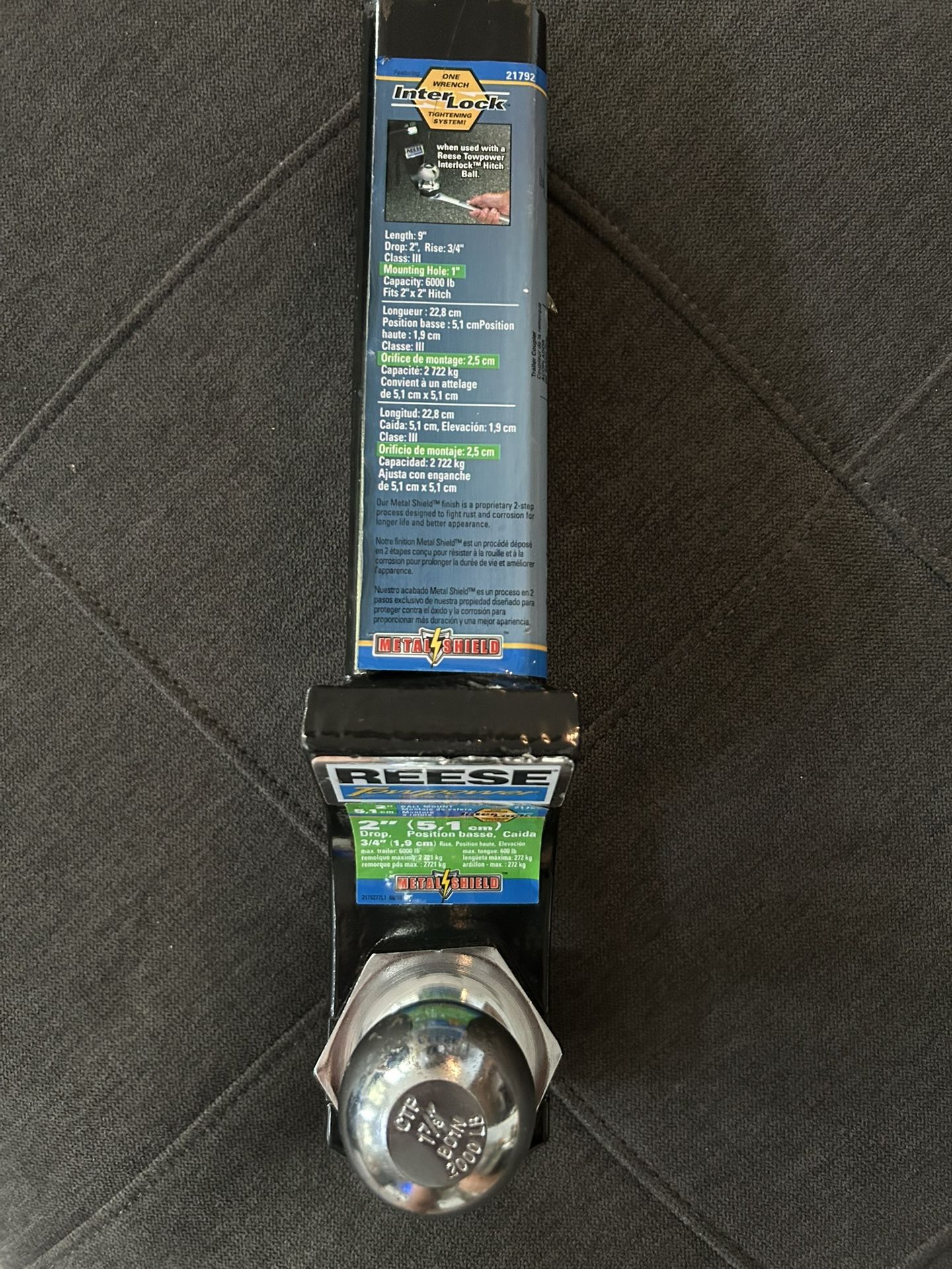 „2” Receiver with 1 7/8” ball
