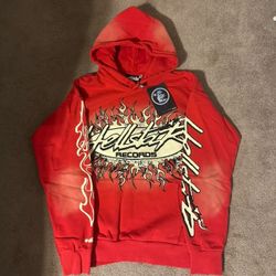 Red Hellstar Pullover Hoodie Size Medium