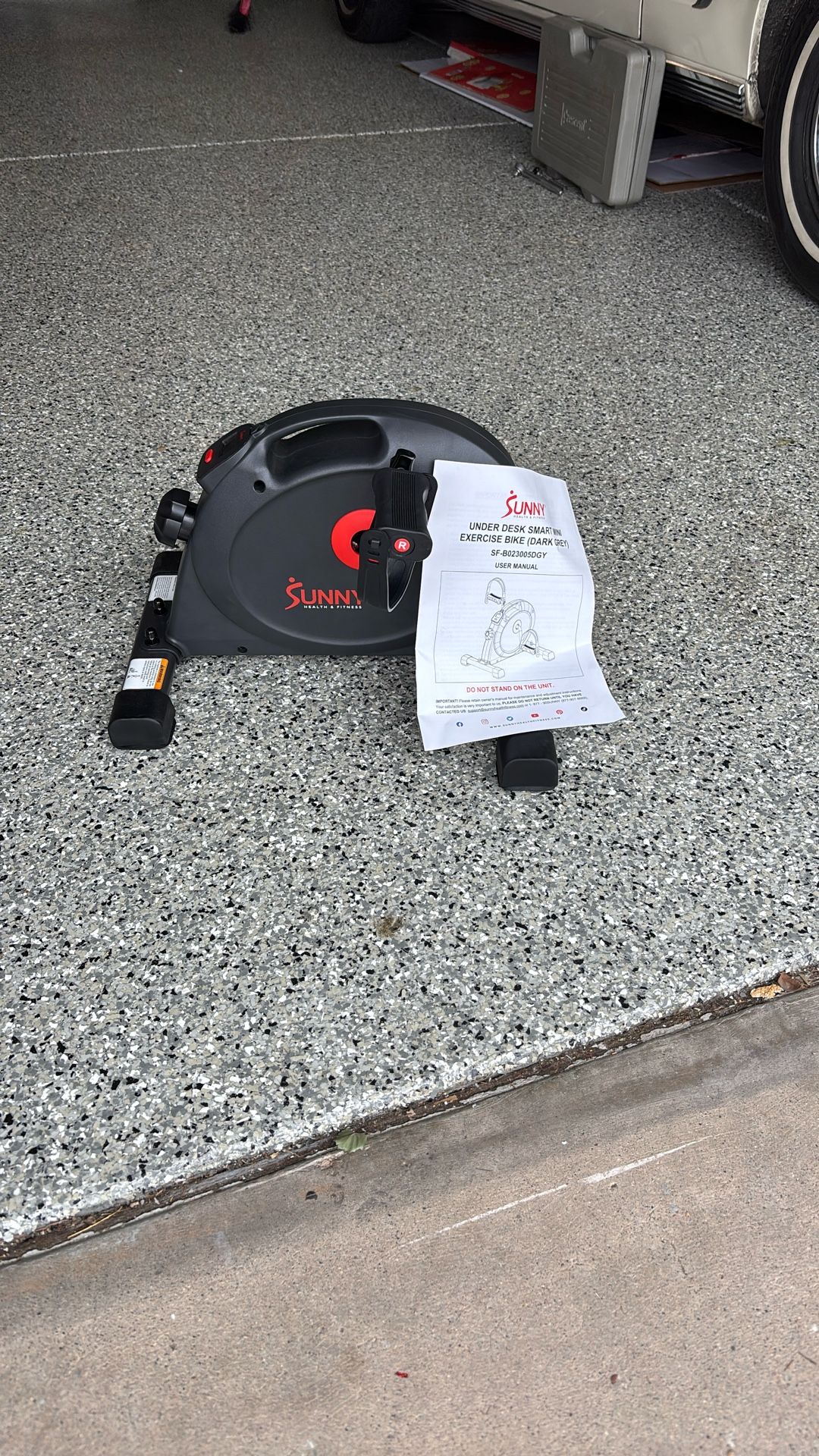 Under desk, exercise bike