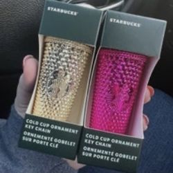 Gold Starbucks keychain 
