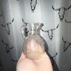 Small clear glass pitcher