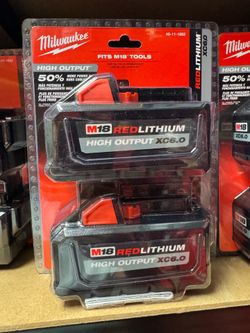 Milwaukee M18 6ah battery 2 pack brand new