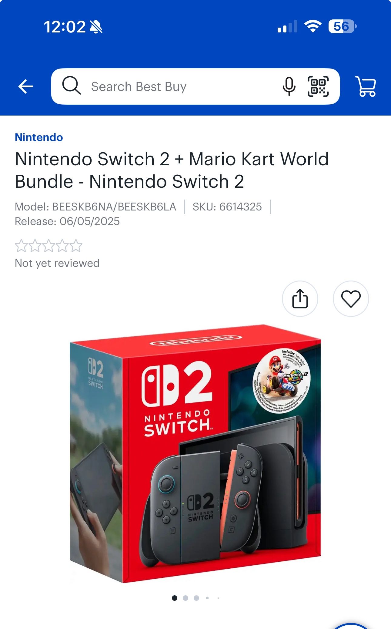 Nintendo Switch 2 Console With Mario kart world Game. OBO