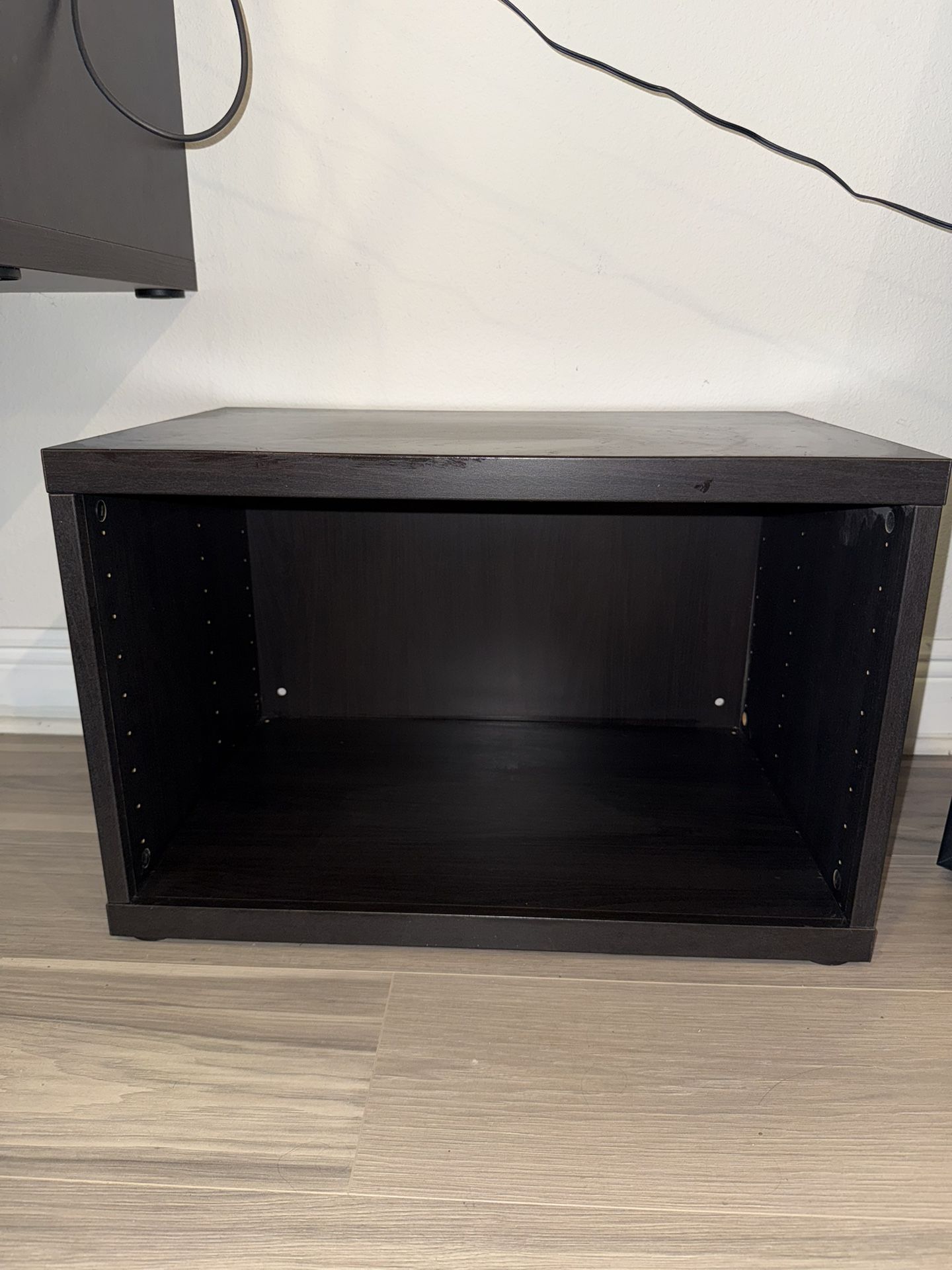 Brown wood side storage cube/ open cabinet