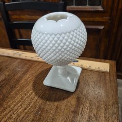 Hobnail Footed Pedestal Bowl Vase