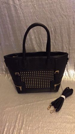 Black Studded Tote Bag