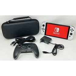 Nintendo Switch HEG-001 OLED Handheld Console Bundle - White