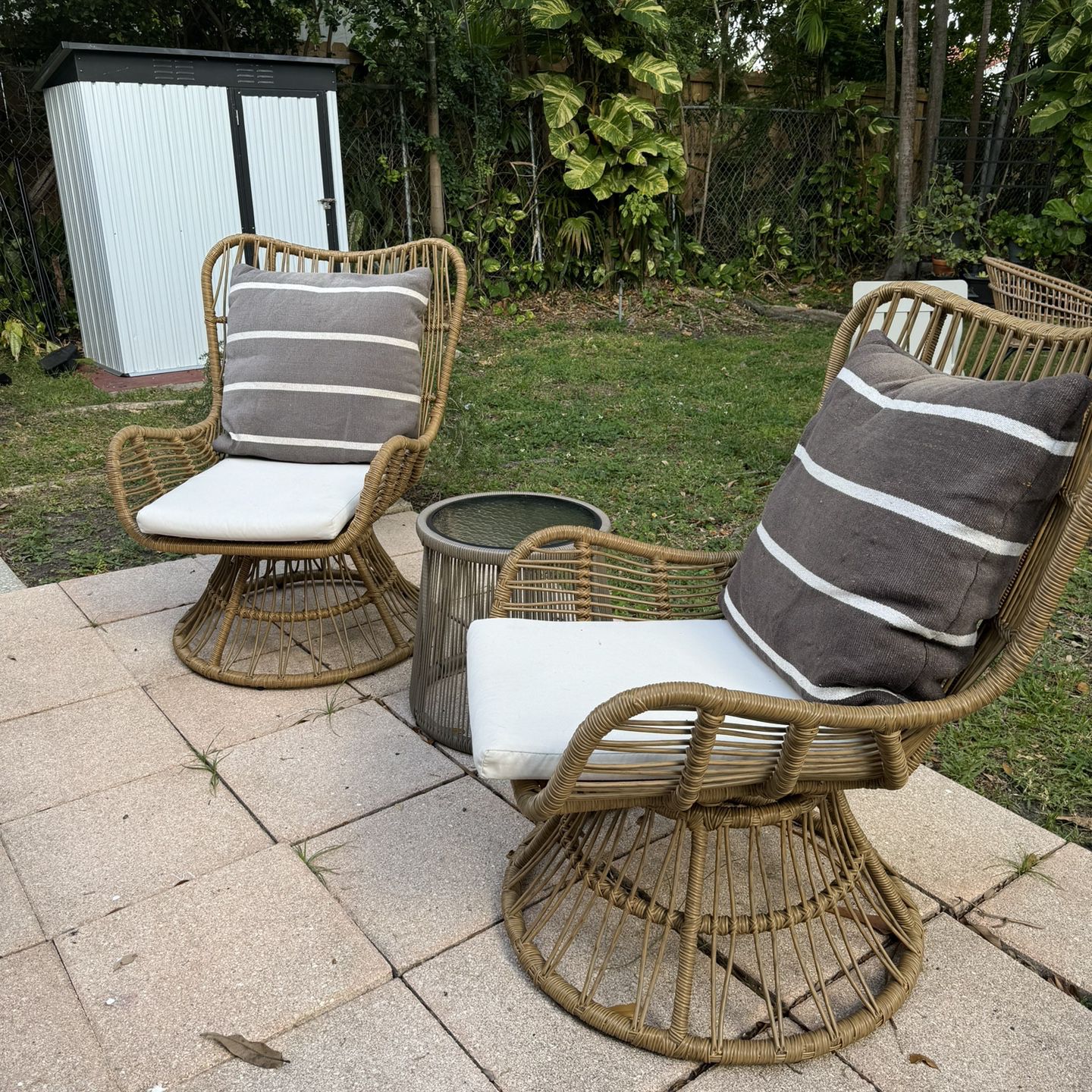Boho Outdoor Swivel Chairs