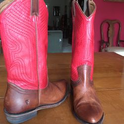 Womens Frye Boots 10B Red And Brown