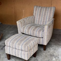 Fabric Chair And Ottoman