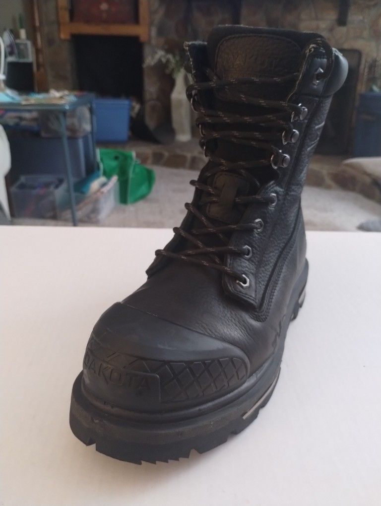 (Size-9) Dakota WorkPro Series Men's 529 Steel Toe Steel Plate 8 Inch Quad Comfort Waterproof Safety Work Boots#5ANADK2-8529WP
