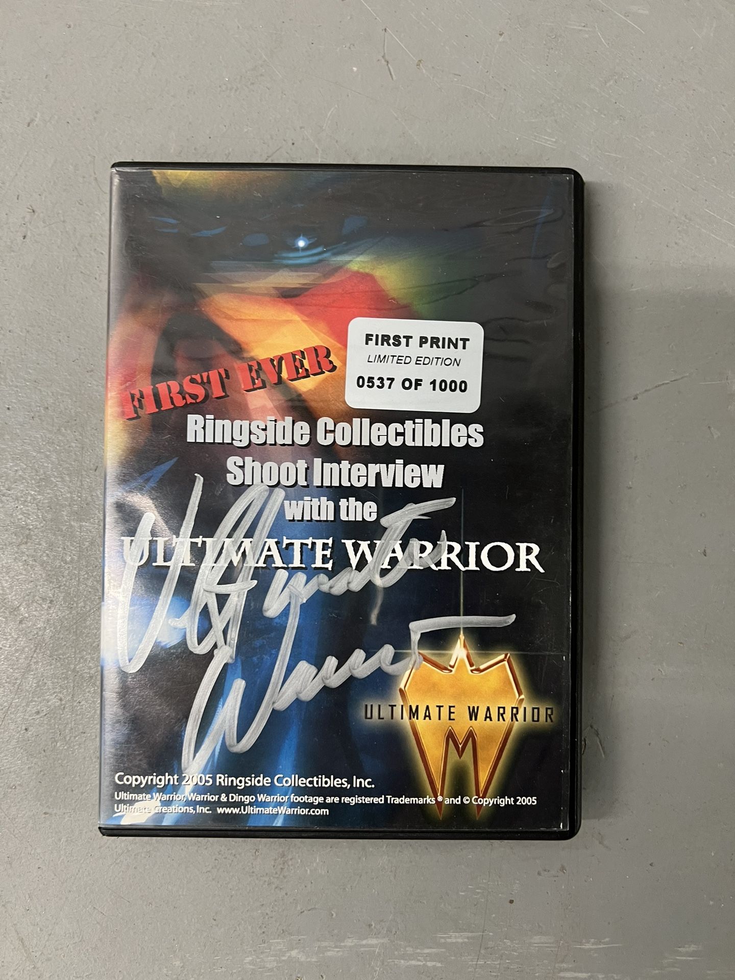 Ultimate Warrior Signed DVD 0537 Of 1000