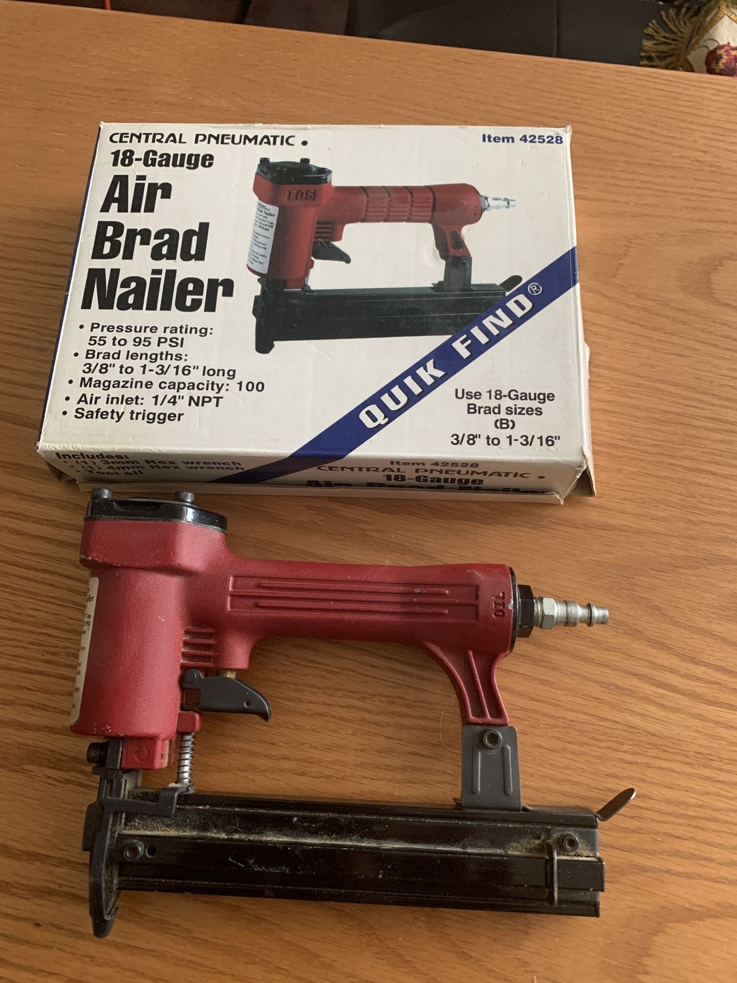 Central Pneumatic 18 Gage Brad Nailer