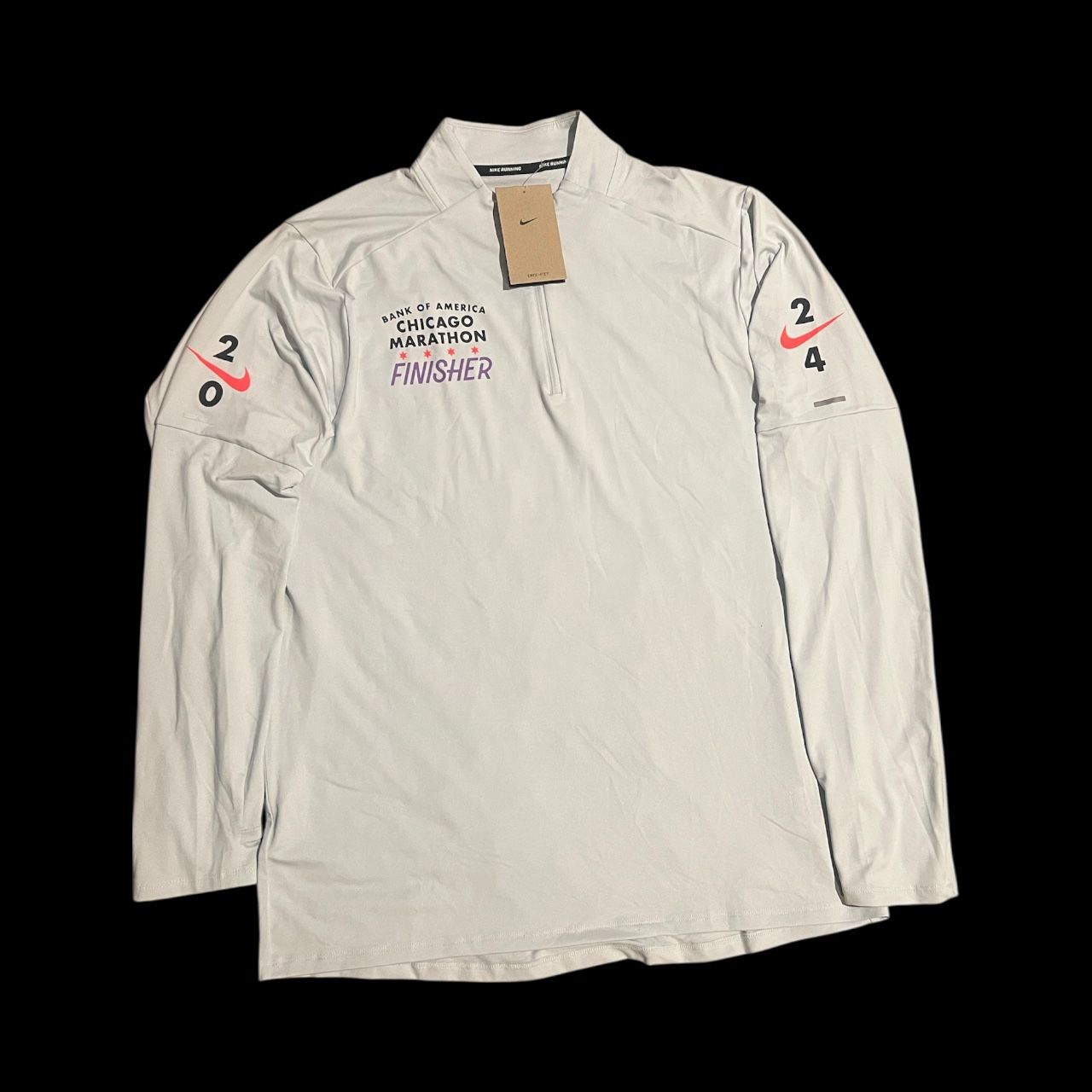 Nike Running Shirt 2024 Chicago Marathon Finisher Dri-Fit Men Size L FV6327-043