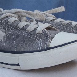 Converse One Star Juniors Canvas Low Top Lace Up Sneakers Gray Size 13