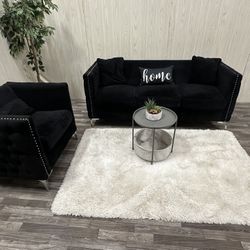 Black Couch & Chair - Delivery Available 