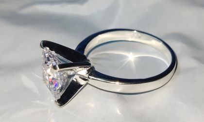 Certified 2.4 Ct Princess Cut Lab Grown Diamond Solitaire Ring 14k White Gold