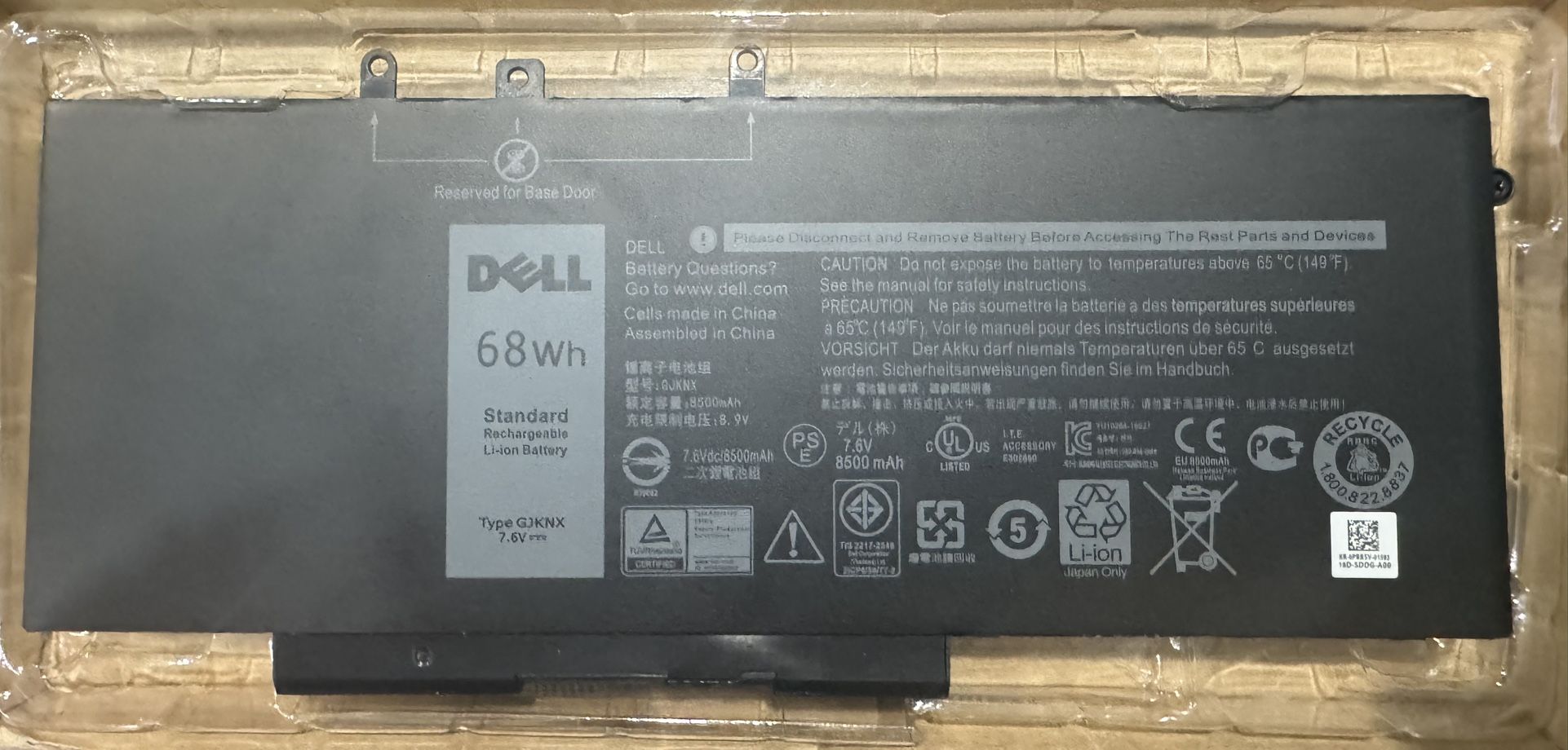 DELL GJKNX Battery for Dell Latitude 5 5 5 5 5591 E5280 E5288 E5480 E5488 E5580 E5590 E5591 Precision 15 3 Ser