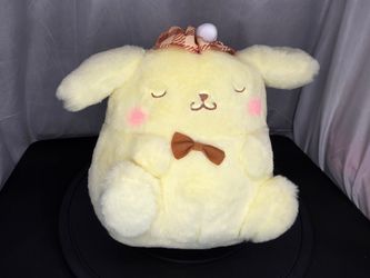 Sanrio Pompompurin Sleeping Plaid Beret Bowtie 9.1" Plush (Round1 Exclusive)