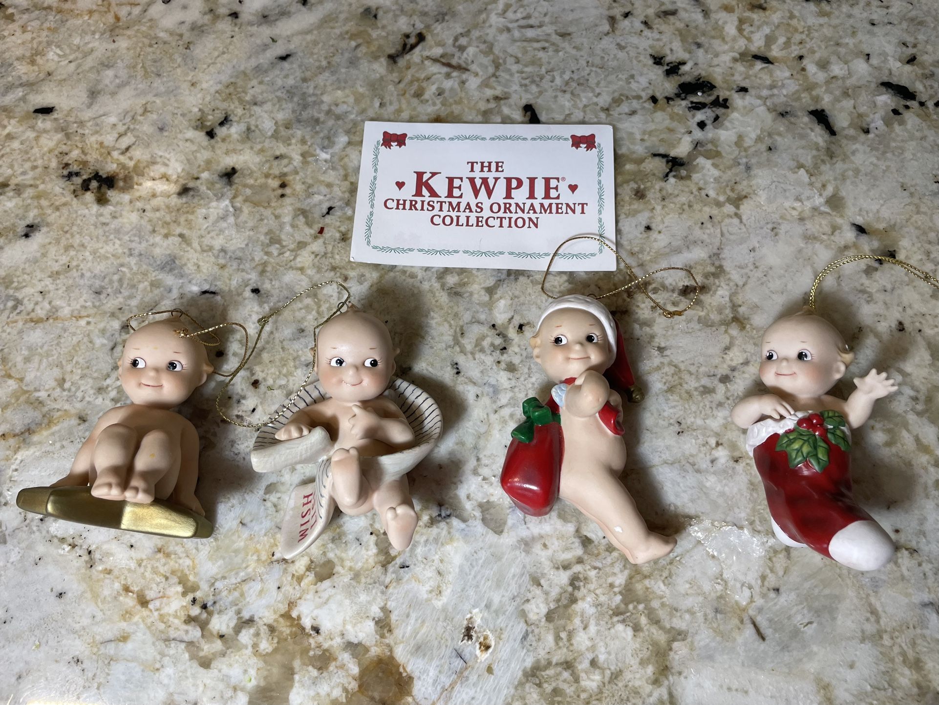 4pc Kewpie Christmas Ornament lot