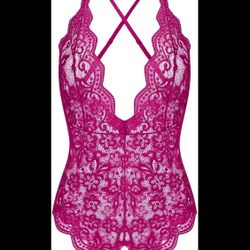 Women's One Piece Lingerie Sexy V Neck Lace Bodysuit