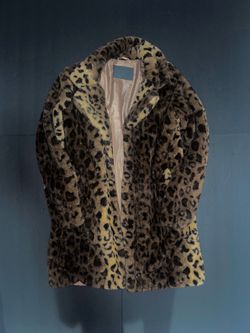 Cavalini Leopard Print Faux Fur Coat – Women’s – Like New
