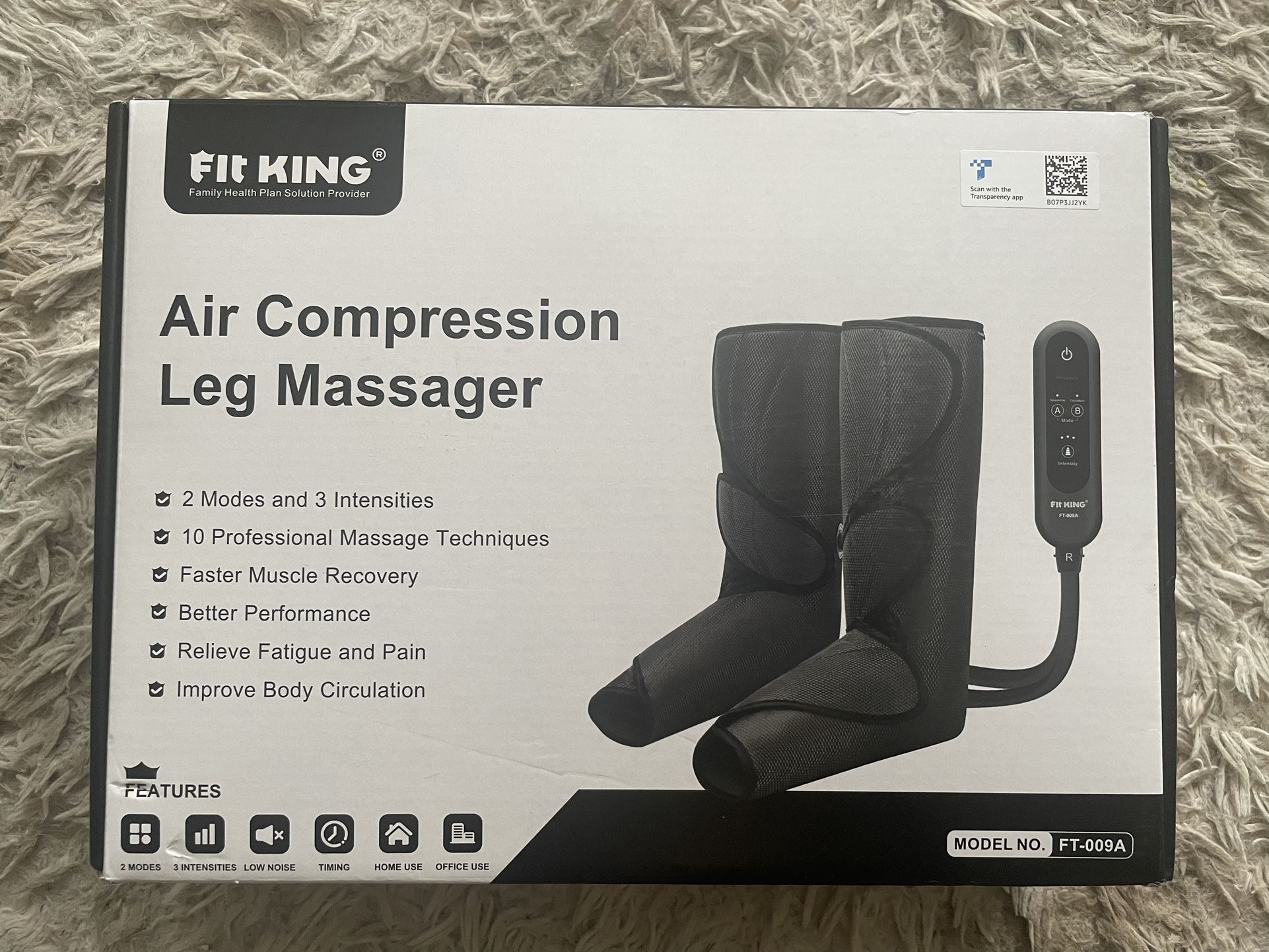 FIT KING Leg Air Massager for Circulation and Relaxation Foot and Calf Massage with Handheld Controller 3 Intensities 2 Modes (with 2 Extensions)- FSA
