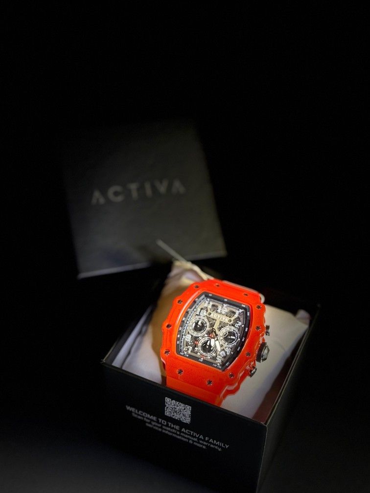 Activa Red Sport Watch - Skeleton Dial