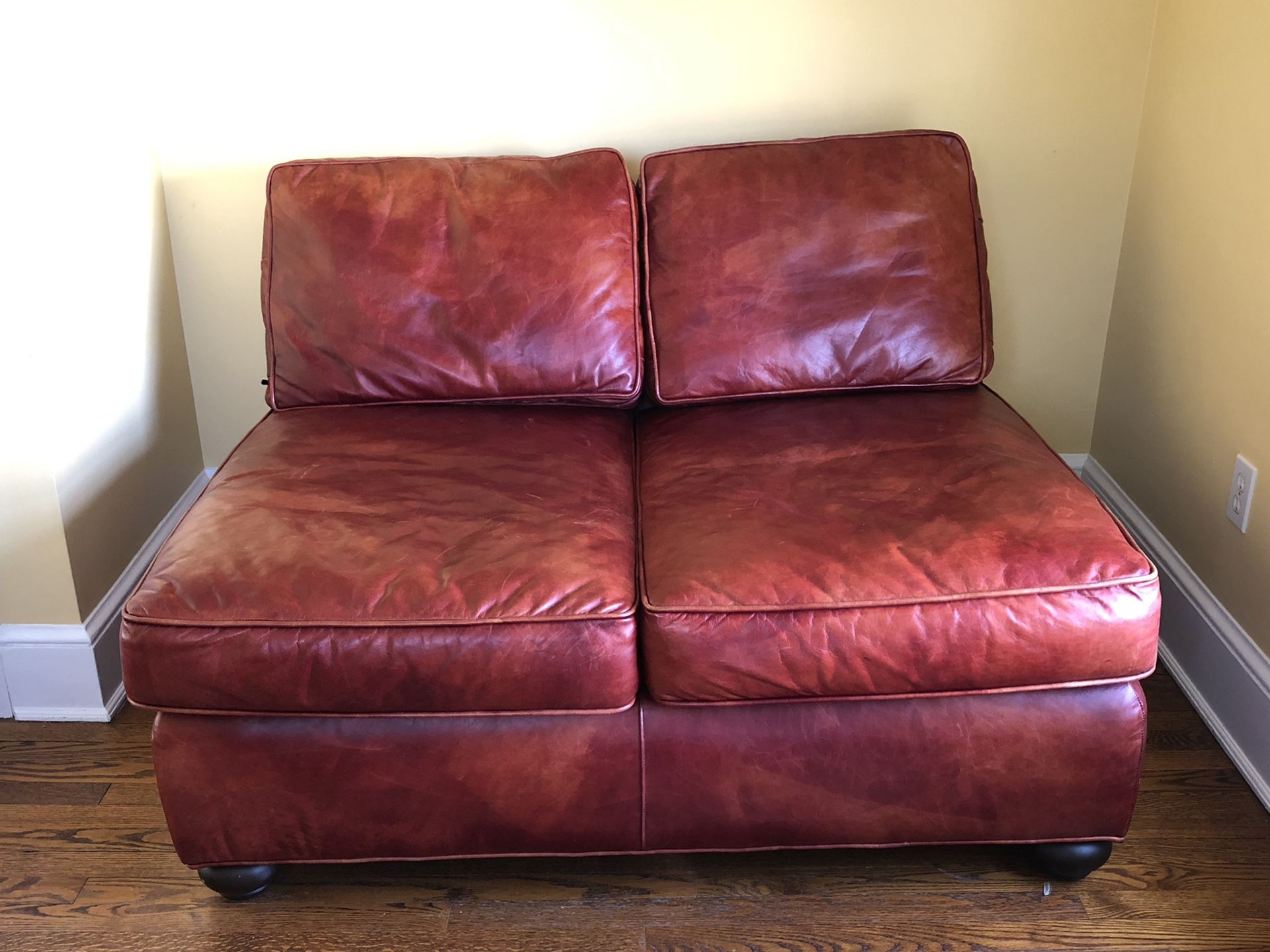 Armless Leather Sofa