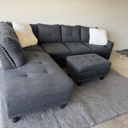 Sectional Sofa Couch Sala Ottoman 