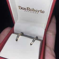 Diamond & Gold Hoop Earrings 