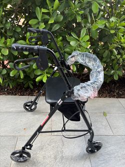 Black Rollator Walker with Seat and Bag