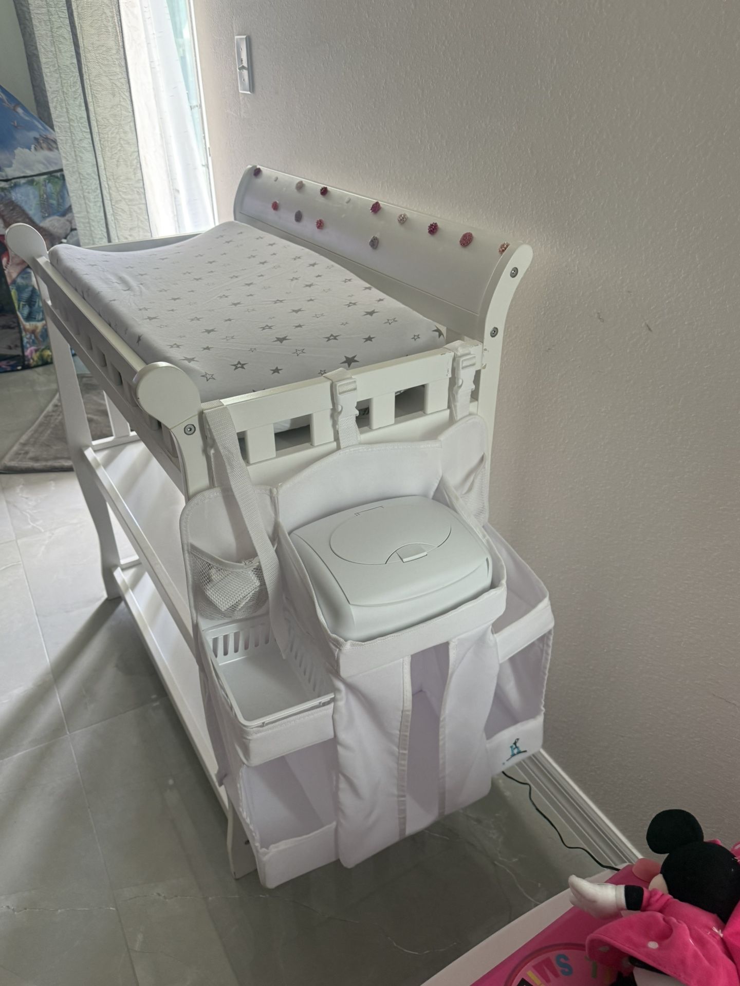 Children Infant Changing Table With Pad , white