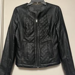 Harve Benard Black Faux Leather Zip Up Jacket