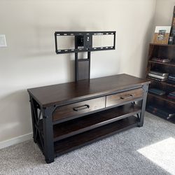 Industrial Rustic TV Stand / Entertainment Center w/ TV Mount
