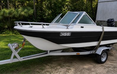 Fiberglass Runabout Boat with Trailer