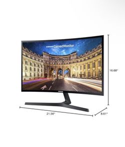 Samsung - 23.5" CF396 Curved Monitor 1800R Curvature AMD FreeSync 4ms Response Ultra-Slim Wide Viewing Angle - Black
