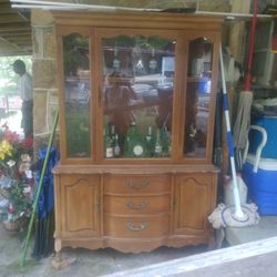 vintage Bassett china cabinet. 