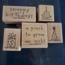 Wood Rubber Stamp birthday 
