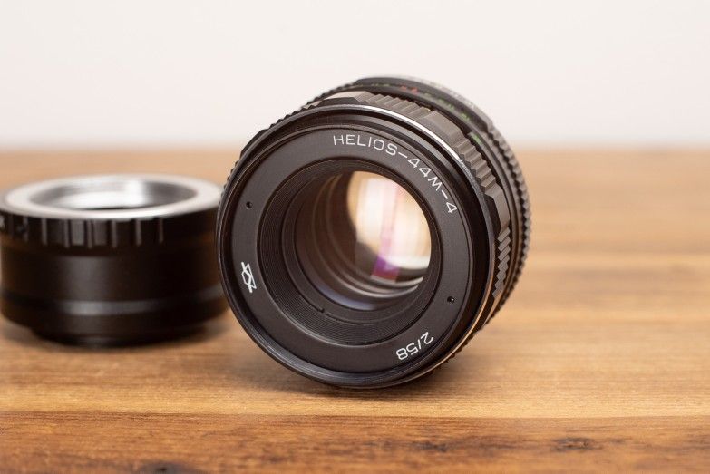Vintage USSR KMZ Helios 44M-4 58mm f2 Film era lens With M42 To Sony E Mount Adapter . canon Pentax Nikon minolta