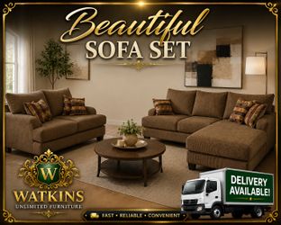 🛋️ Brown Sectional Sofa & Loveseat Set – Great Condition – Delivery Available! 🚚