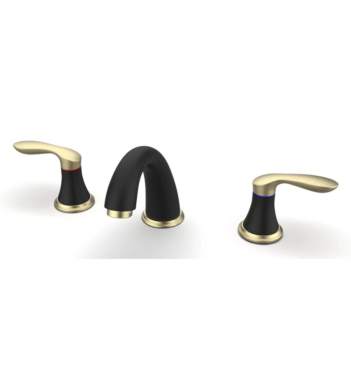 π§ Bathroom Sink Faucet β Black & Gold β Widespread 3-Hole π§ Brand new in box! Modern black & gold finish β fits 3-hole (widespread) sinks. Includes