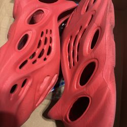 Used Red Yeezy Foam Runners Size 9