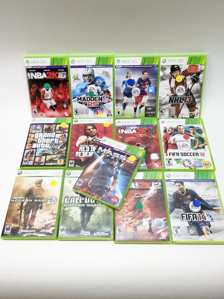 Microsoft XBOX 360 Games, Lot of 13 EA Sports, Modern Warfare And More